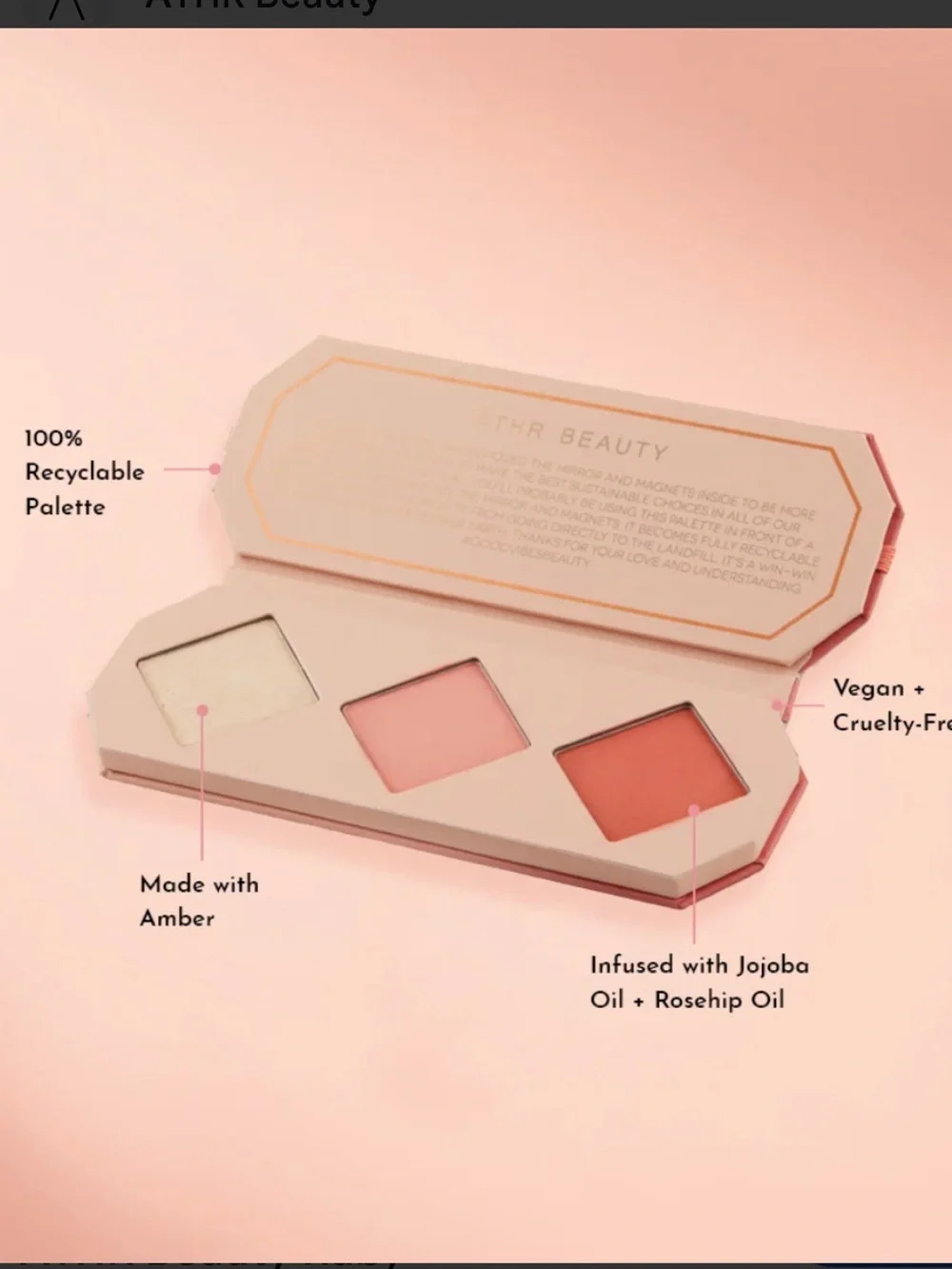 Athr Beauty Crystal Charged Cheek Blush Palette in Amber BNIB